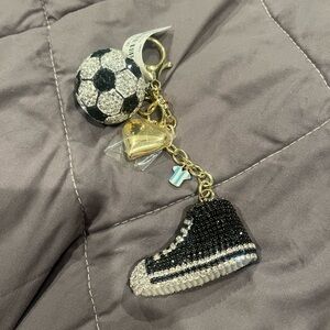 Rhinestone Soccer and Shoe Bag Charm/Keychain